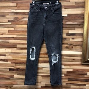 Levi’s 721 Ripped High Waist Skinny Jeans Black